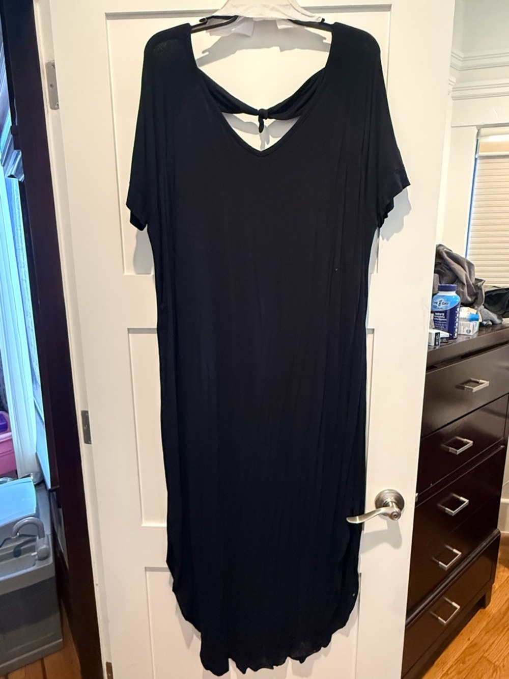 Latched Mama Black Maxi Dress with Back Tie